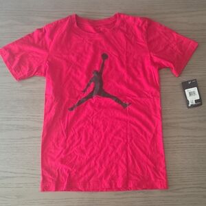 Jordan Red Tee with Iconic Black Jumpman Boys NWT